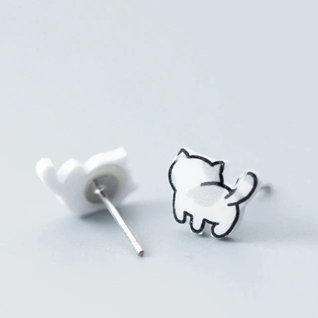 NALSEV Boucles d'Oreilles Kitty | 925 Silver