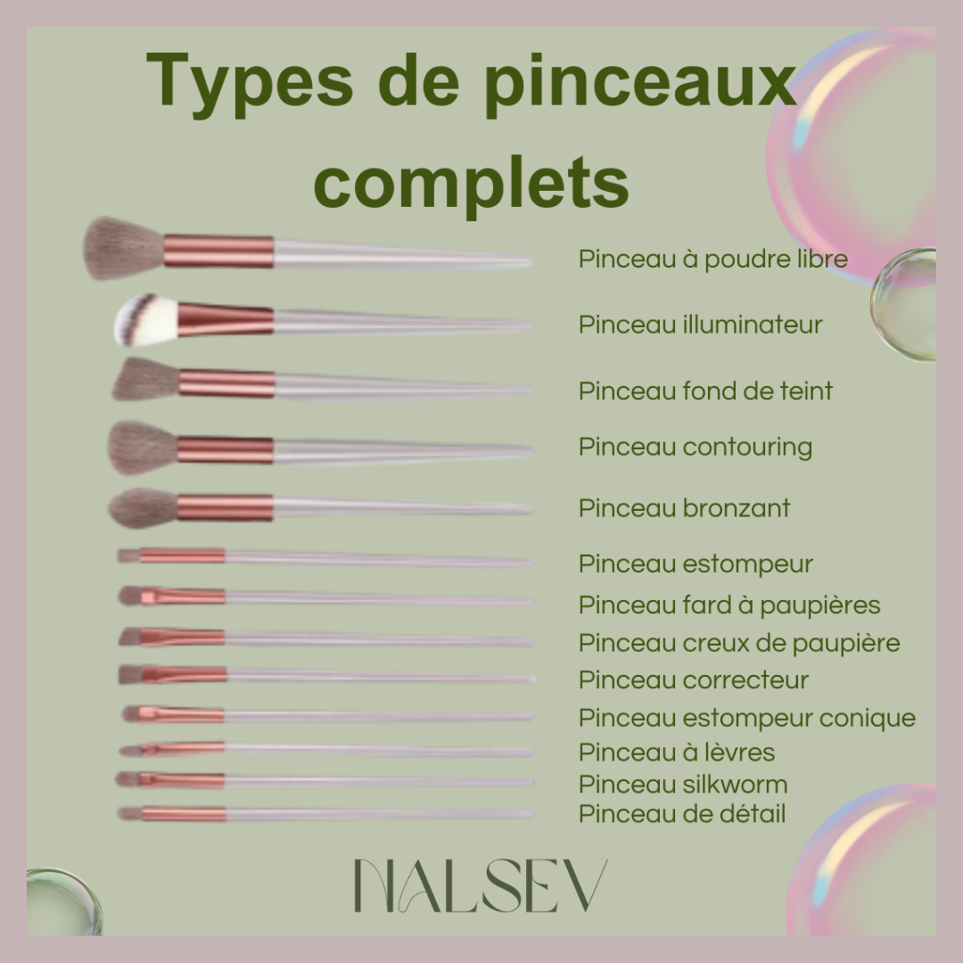 NALSEV PINCEAUX DE MAQUILLAGE  - 13Pcs Makeup Brush Set Make